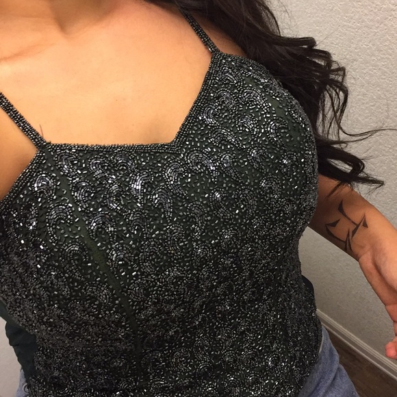 Vintage Tops - Beaded Bustier Top✨🐊🌿